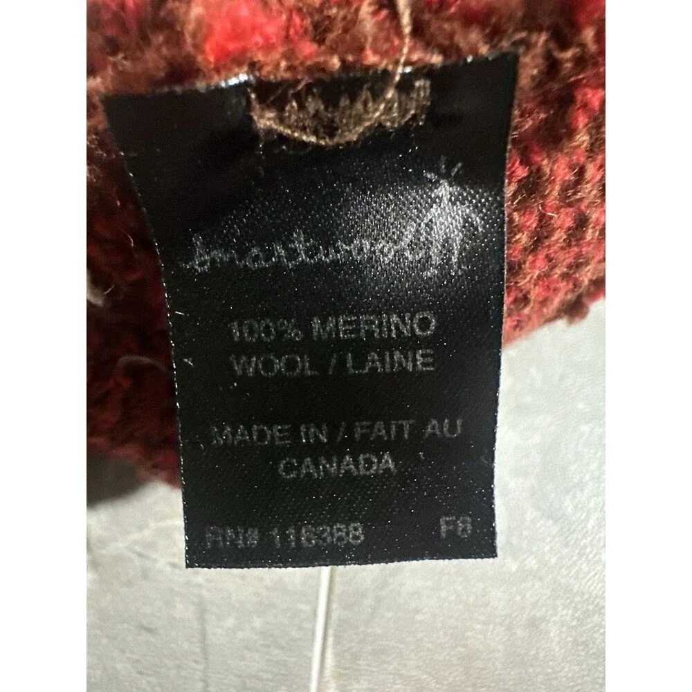 Smartwool Marino Wool Beanie Red Burgundy Burnt Orange Knit Hat One Size